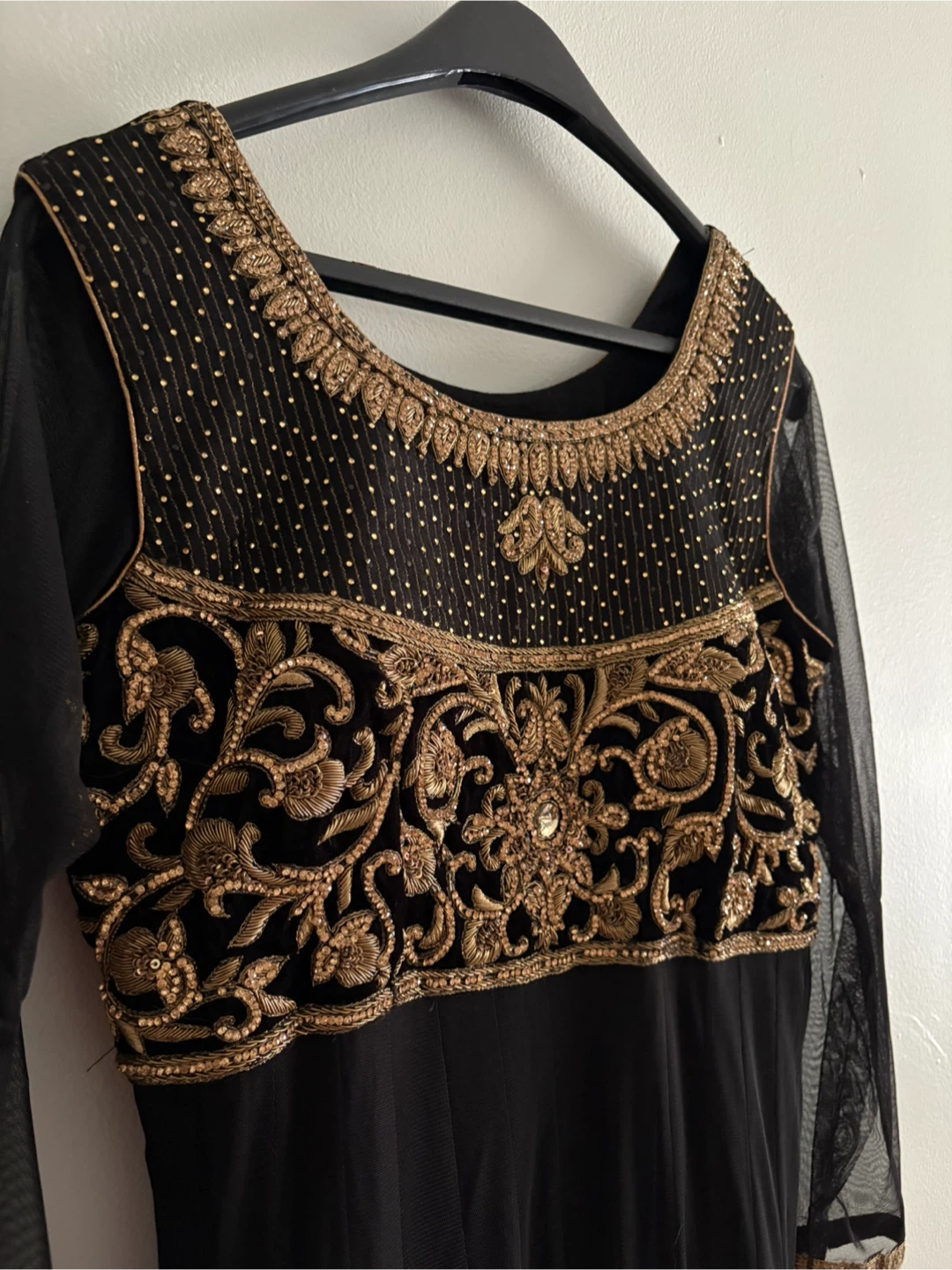 Black & Gold Anarkali Dress - photo 3