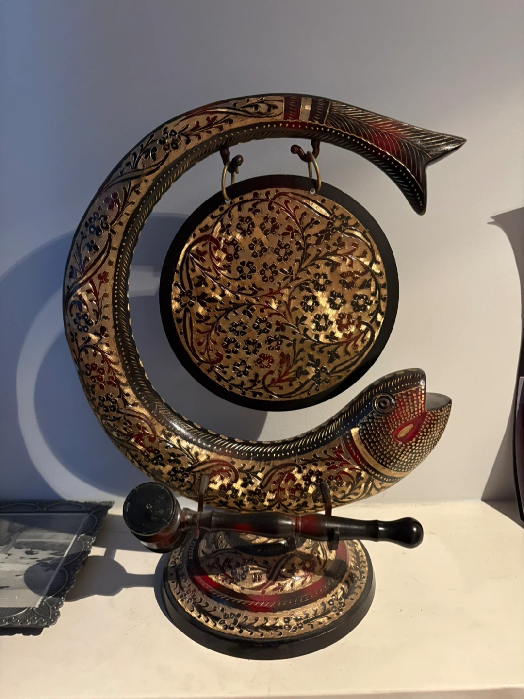 Decorative Fish Gong with Stand