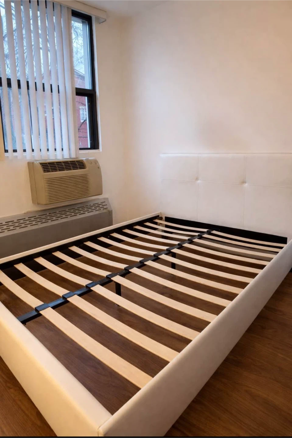 White Upholstered Platform Bed Frame