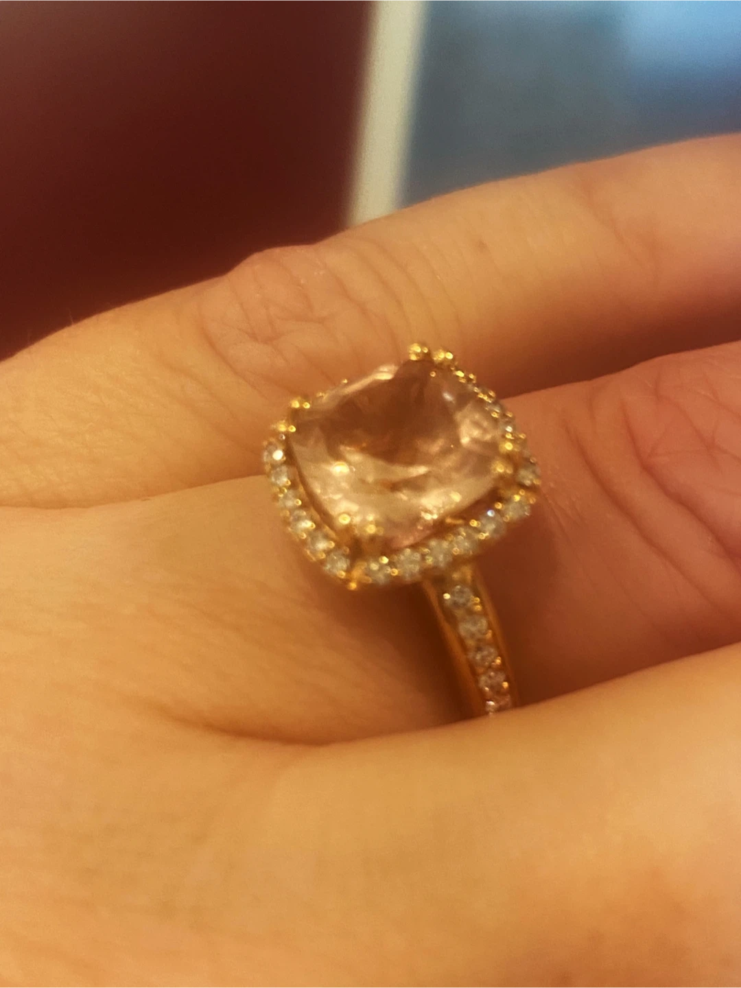 💖LUGARO Cushion Cut Morganite Ring - photo 2