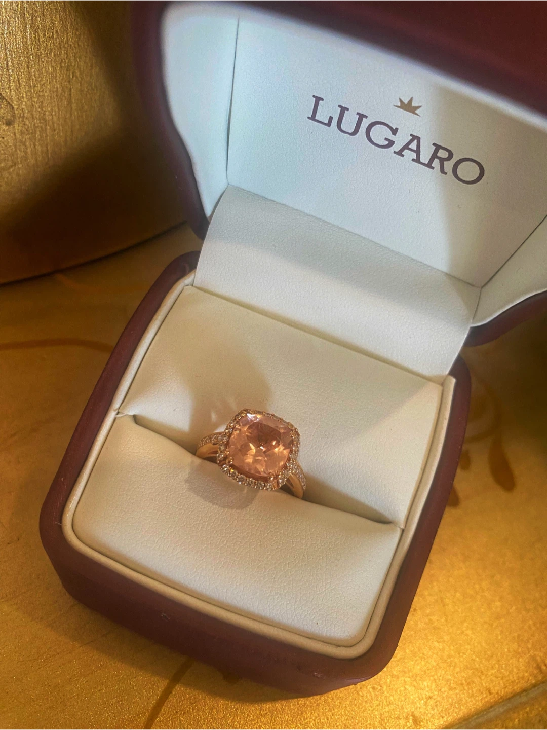 💖LUGARO Cushion Cut Morganite Ring - photo 5