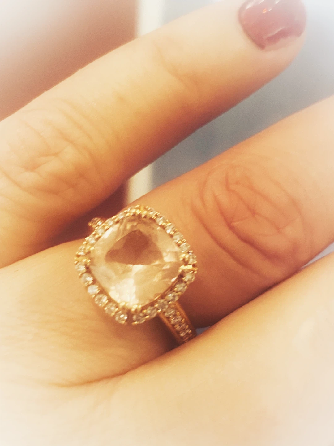 💖LUGARO Cushion Cut Morganite Ring - photo 4