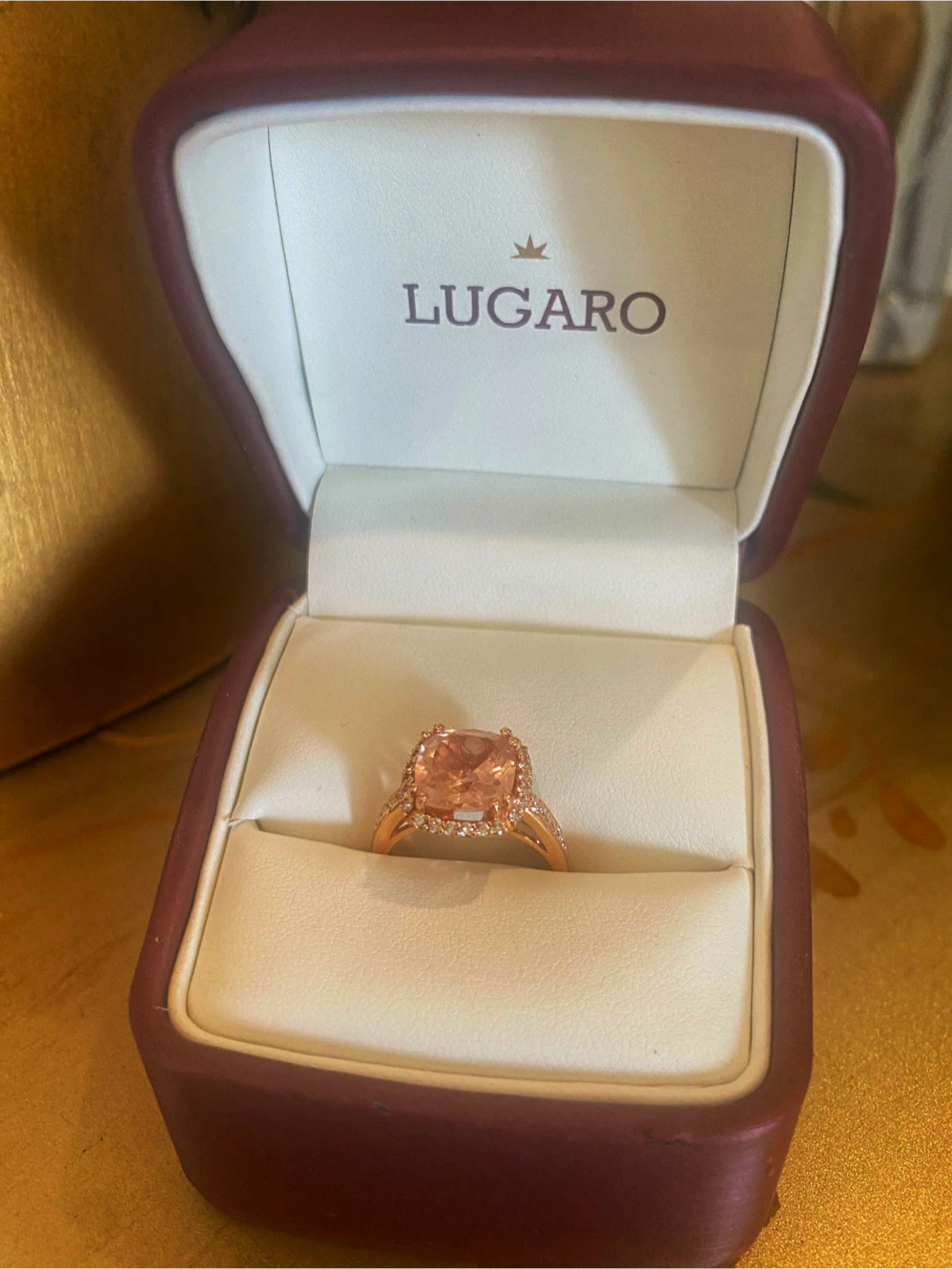 💖LUGARO Cushion Cut Morganite Ring - photo 3