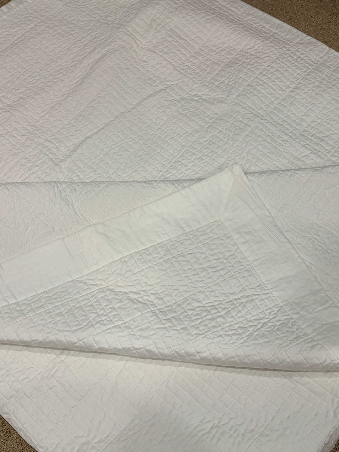 Real Simple White Textured King Blanket — Patterned Rectangles