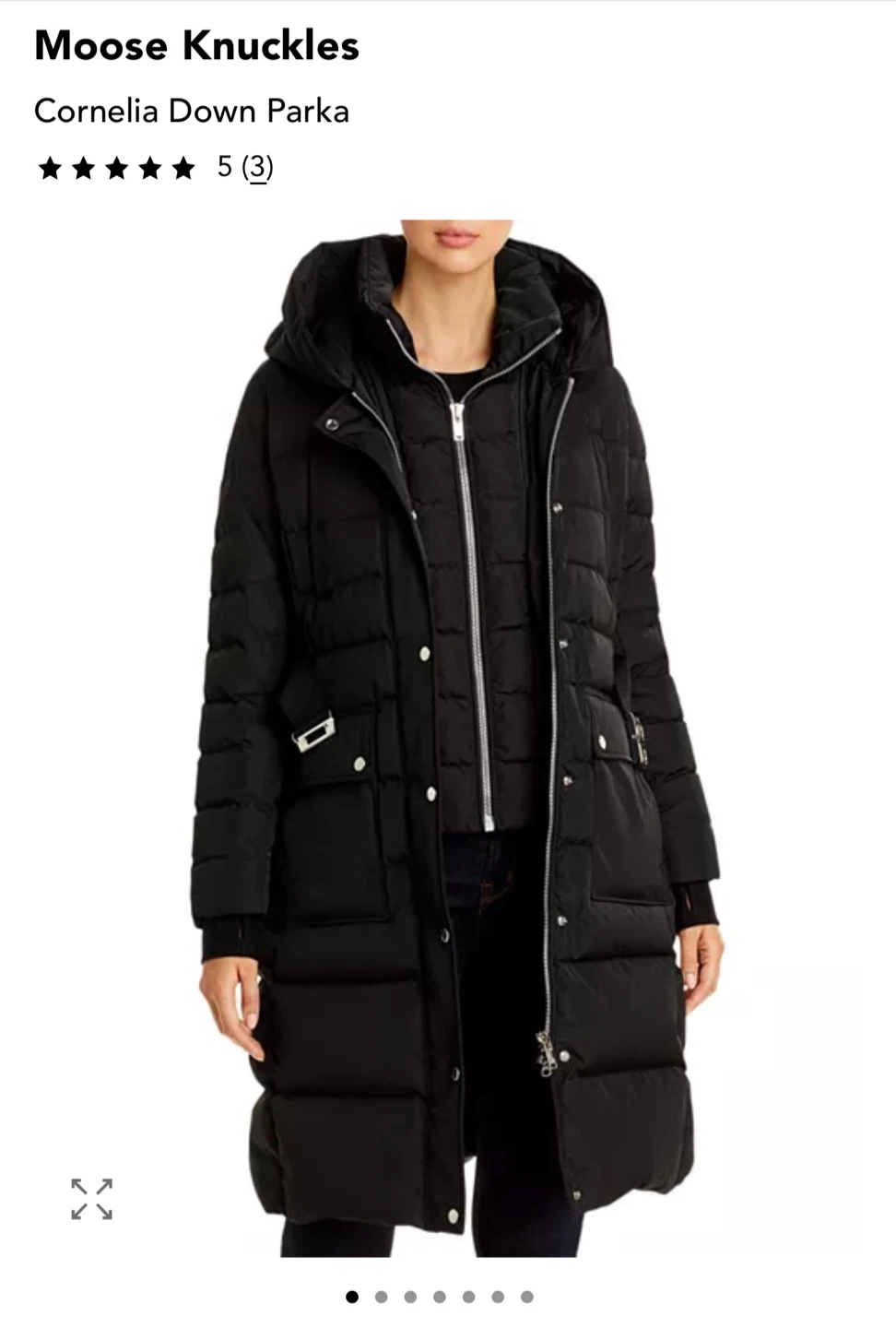 Moose Knuckles Cornelia Down Parka with Fur Size S