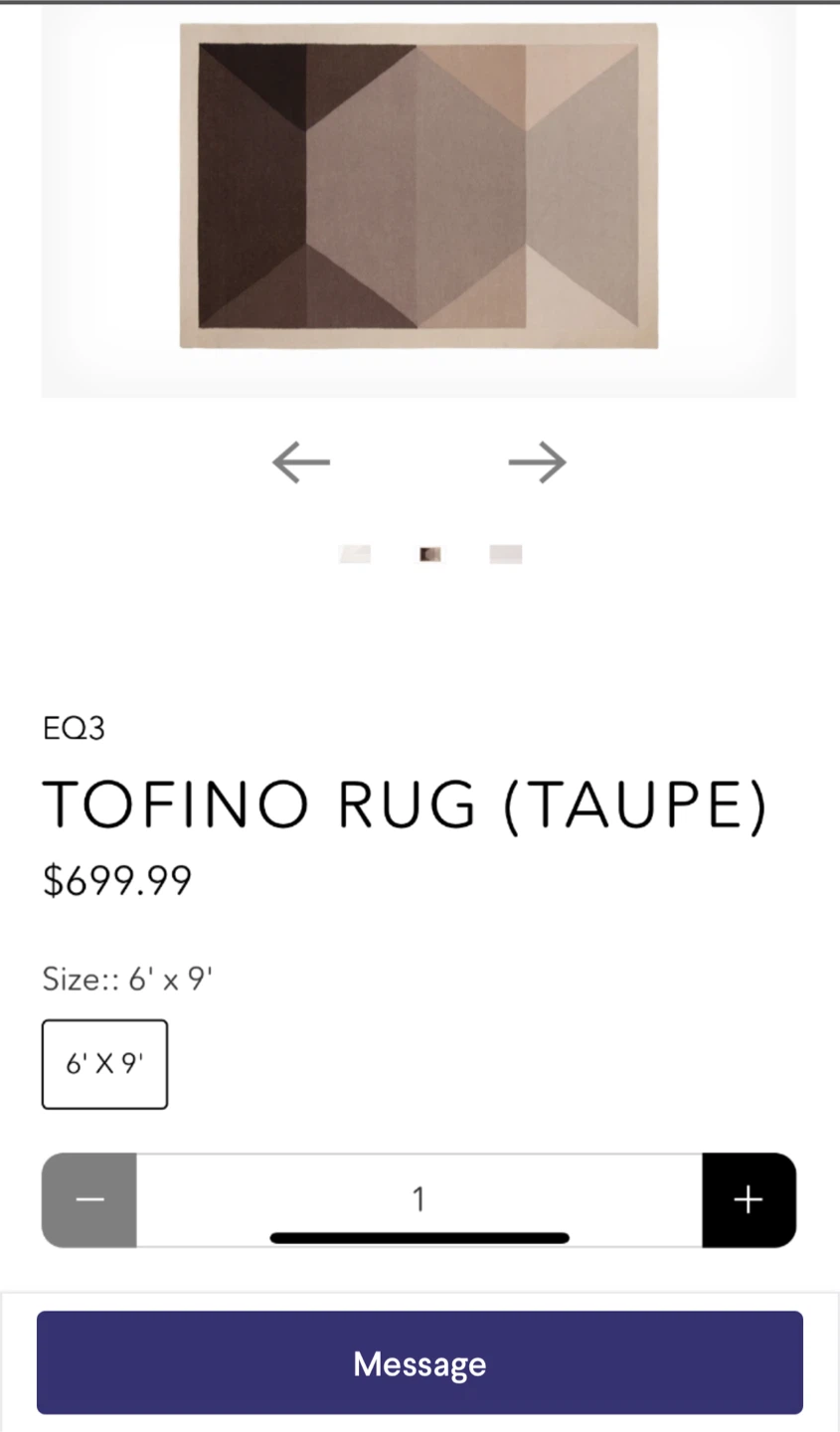 EQ3 Tofino Rug (Taupe) 6' x 9' - photo 2