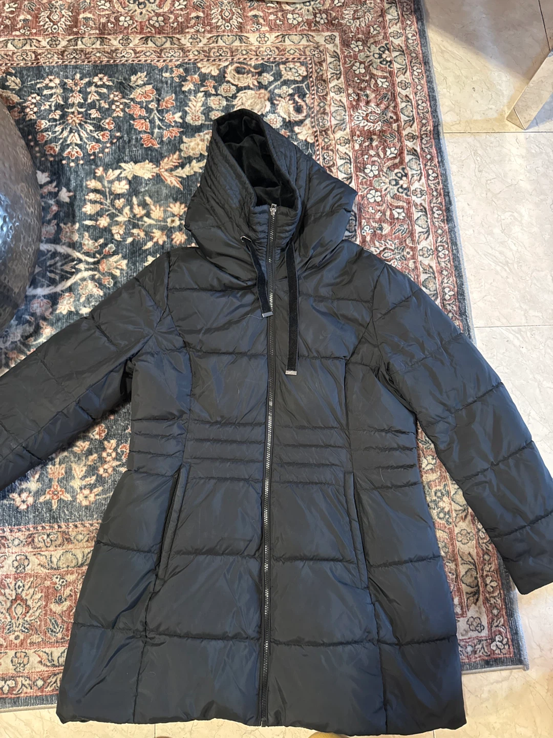 Tahari Black Puffer Coat - Size L