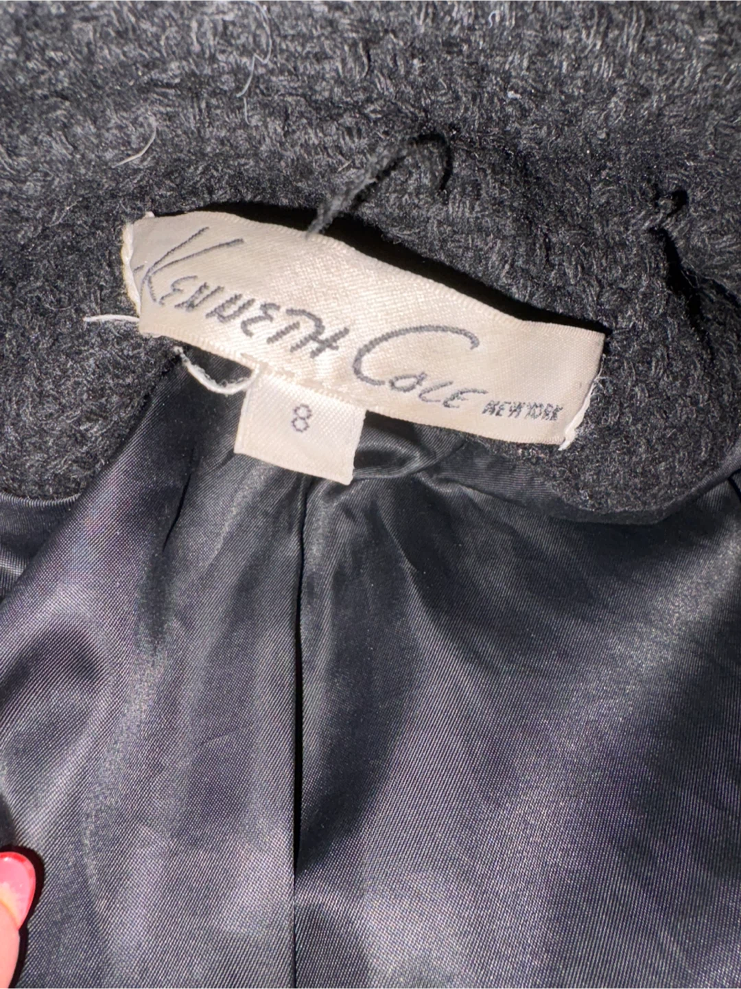 Kenneth Cole Black Wool Blend Coat - Size 8 - photo 3