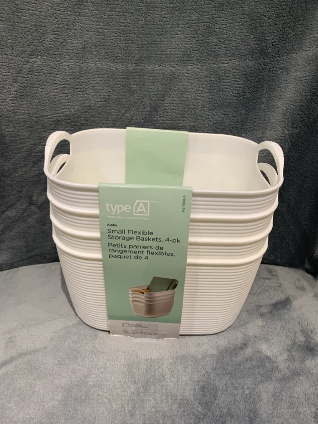 Type A Small Flexible Storage Baskets, 4-pk