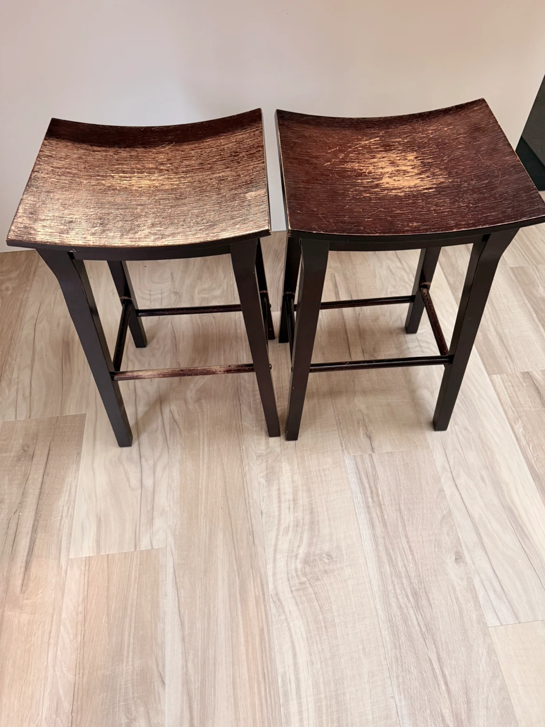 Set of 2 Brown Bar Stools - photo 2
