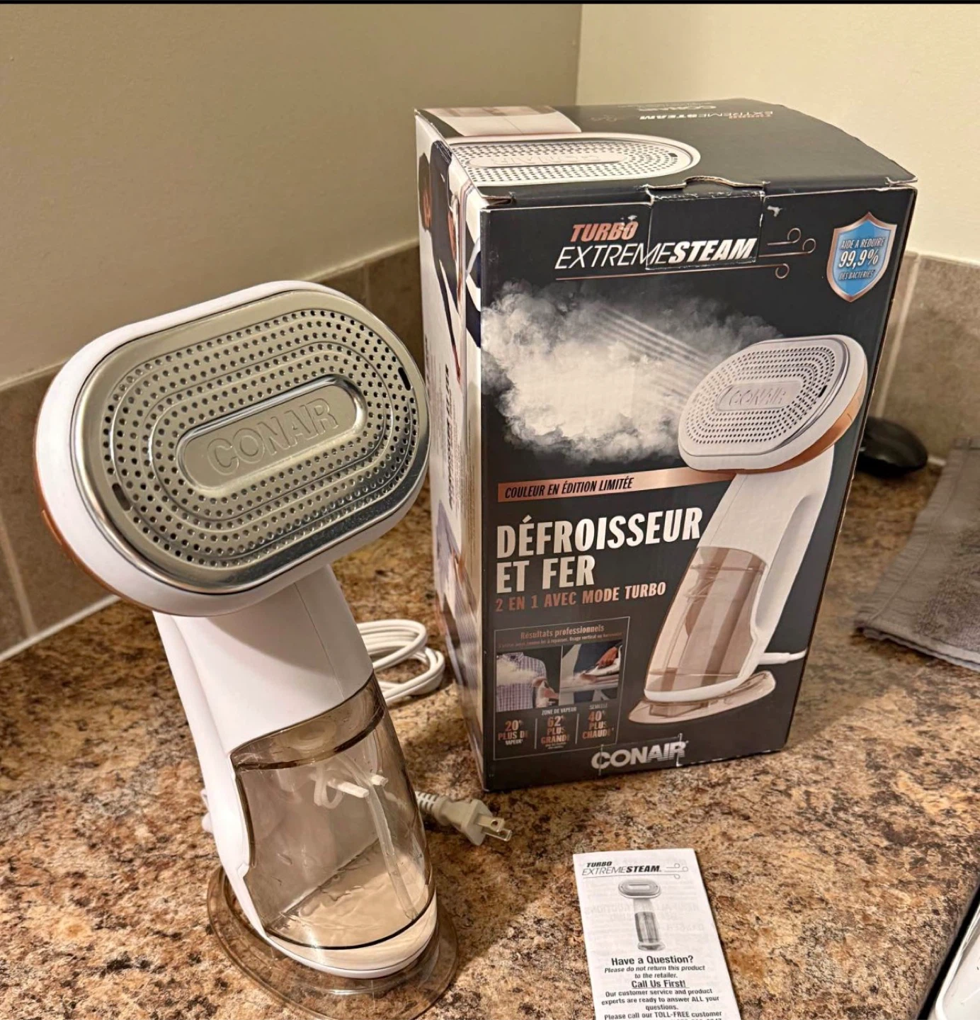 Brand new Conair Turbo ExtremeSteam 2-in-1 Garment Steamer