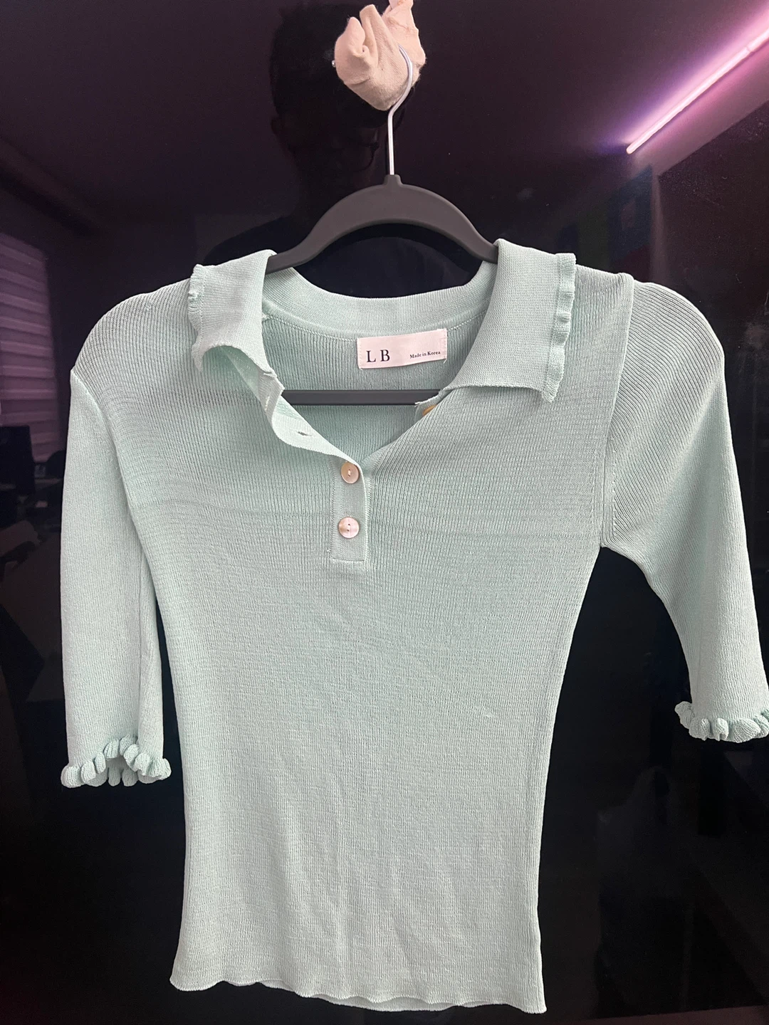 LB Knit Top - Mint Green