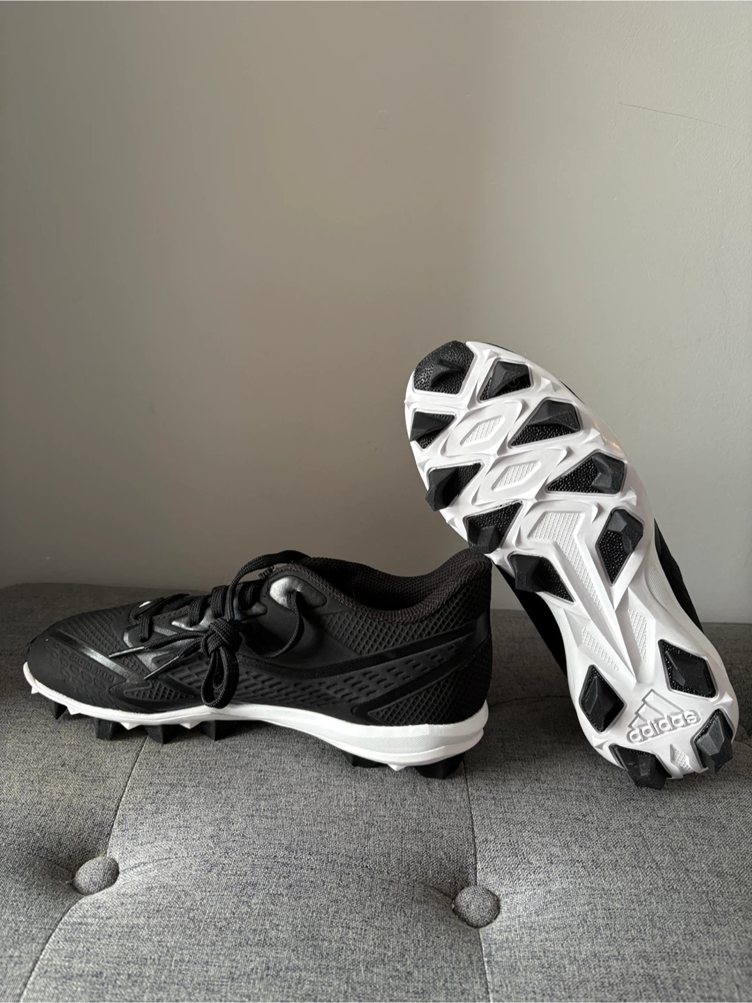 Brand New Adidas Black Cleats - Boys Size 6 - photo 2