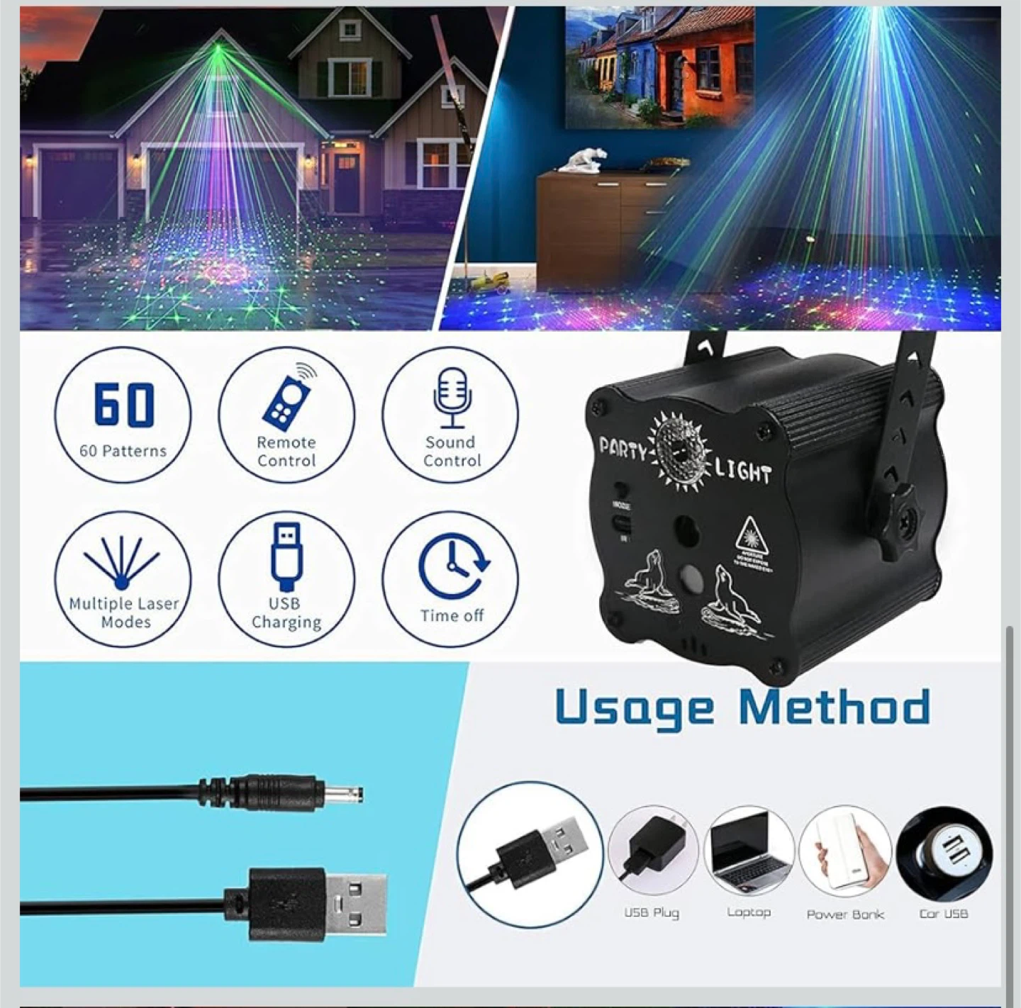 Laser Party Light Projector Sound Activated - photo 3