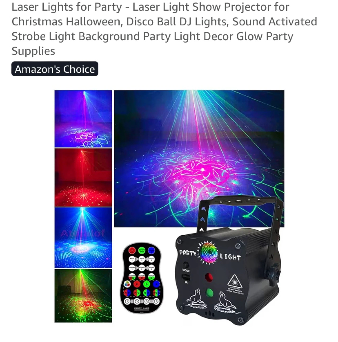 Laser Party Light Projector Sound Activated