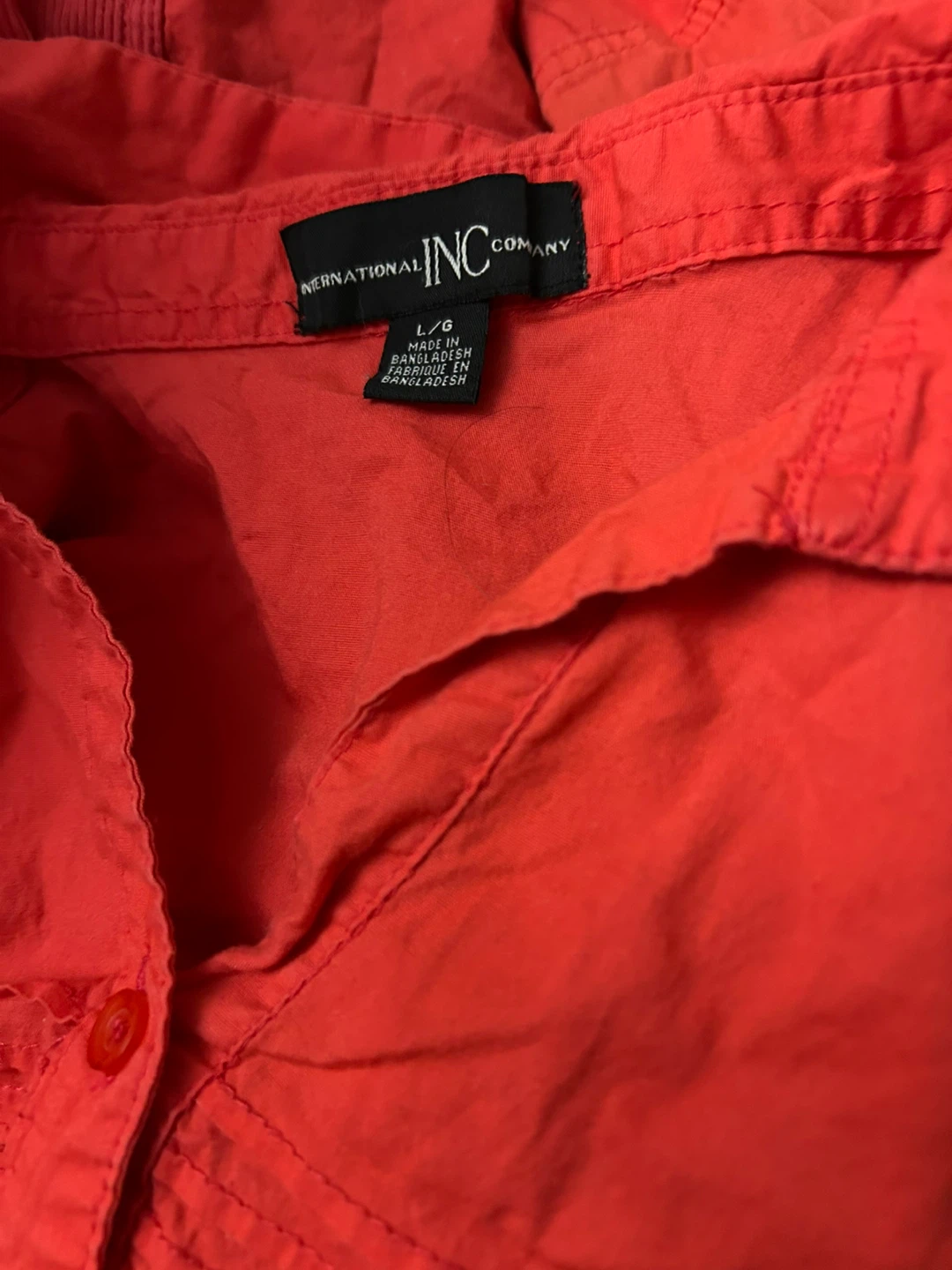 Red Button-down Shirt Woman’s Large - photo 3