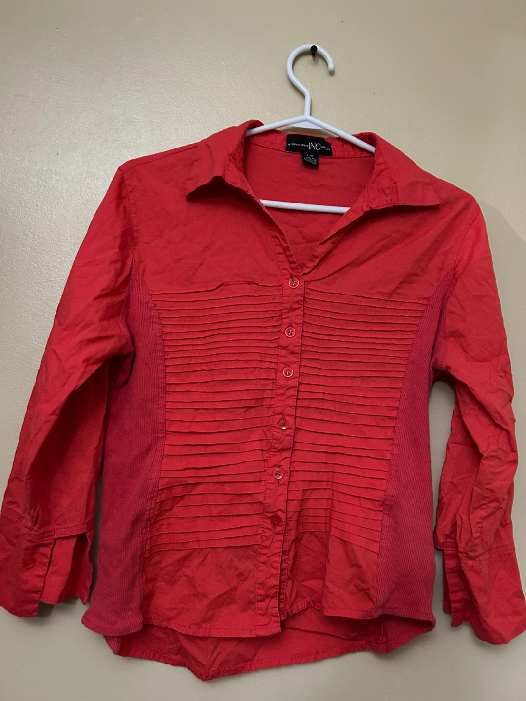Red Button-down Shirt Woman’s Large