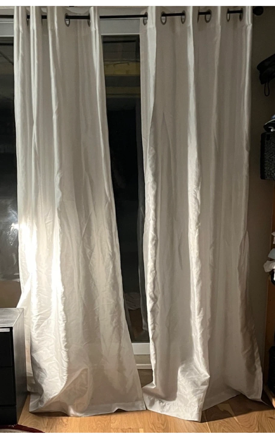 Pair of White Curtain Panels
