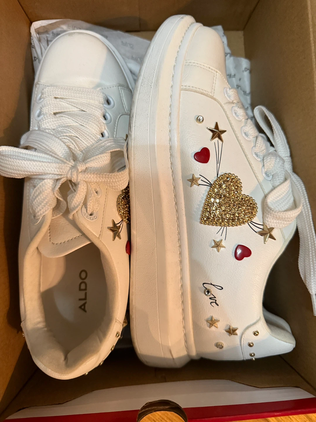 Aldo White Sneakers & heel
