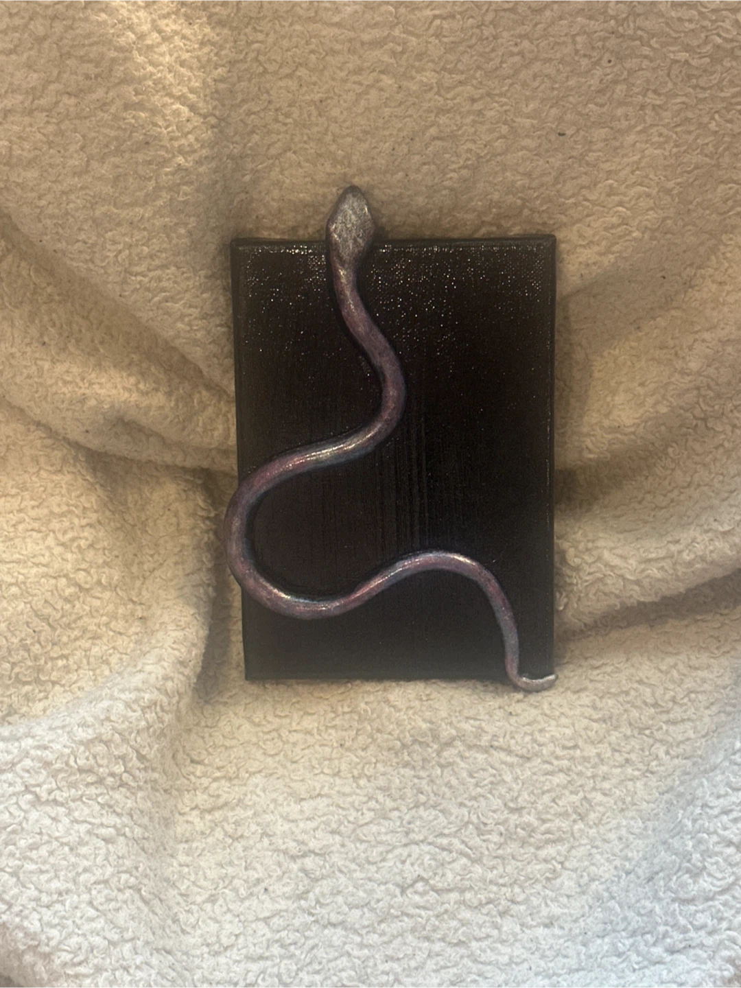 Snake Sculpture on Black Canvas (MOVING AWAY SALE)