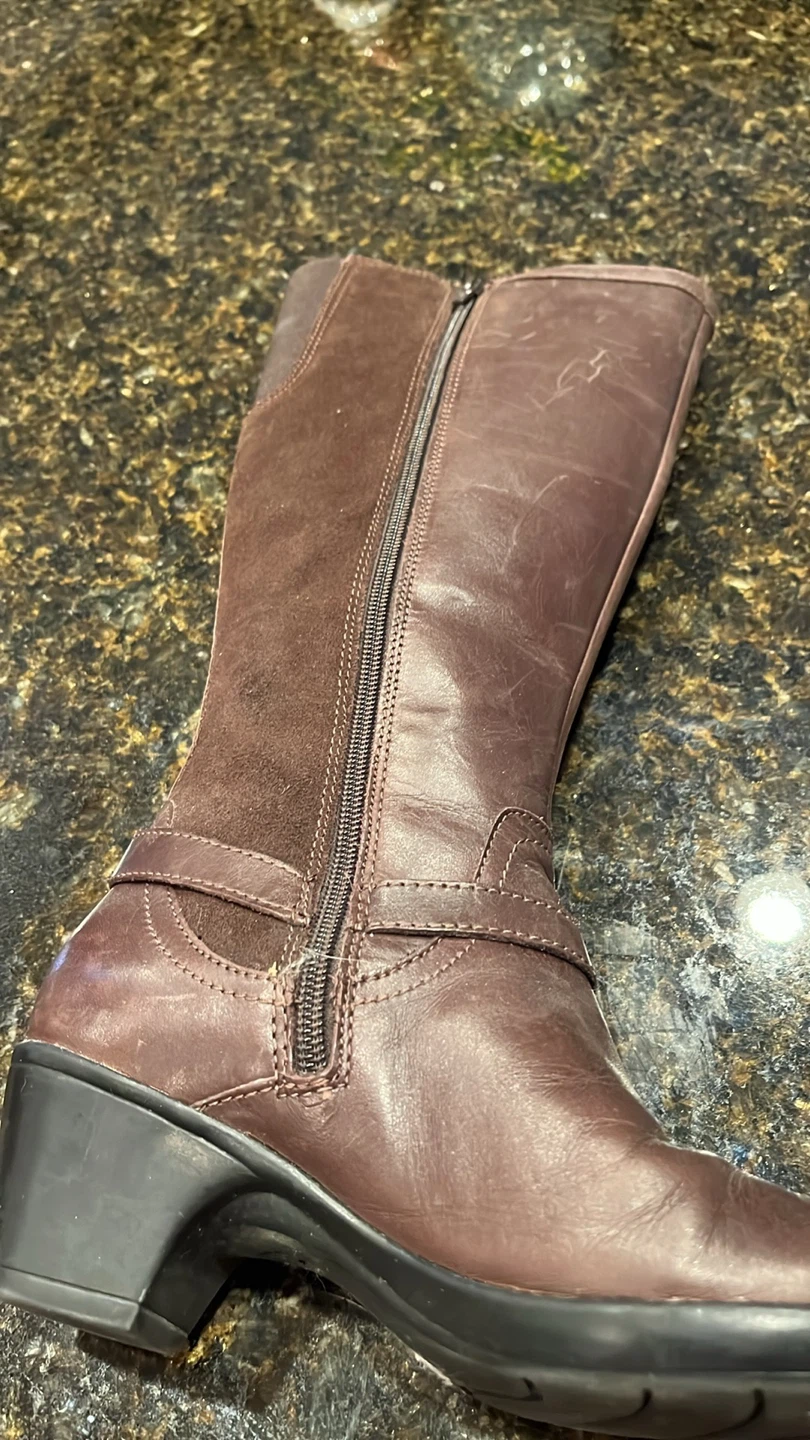 Clarks Brown Leather Knee High Boots Size 7 - photo 3