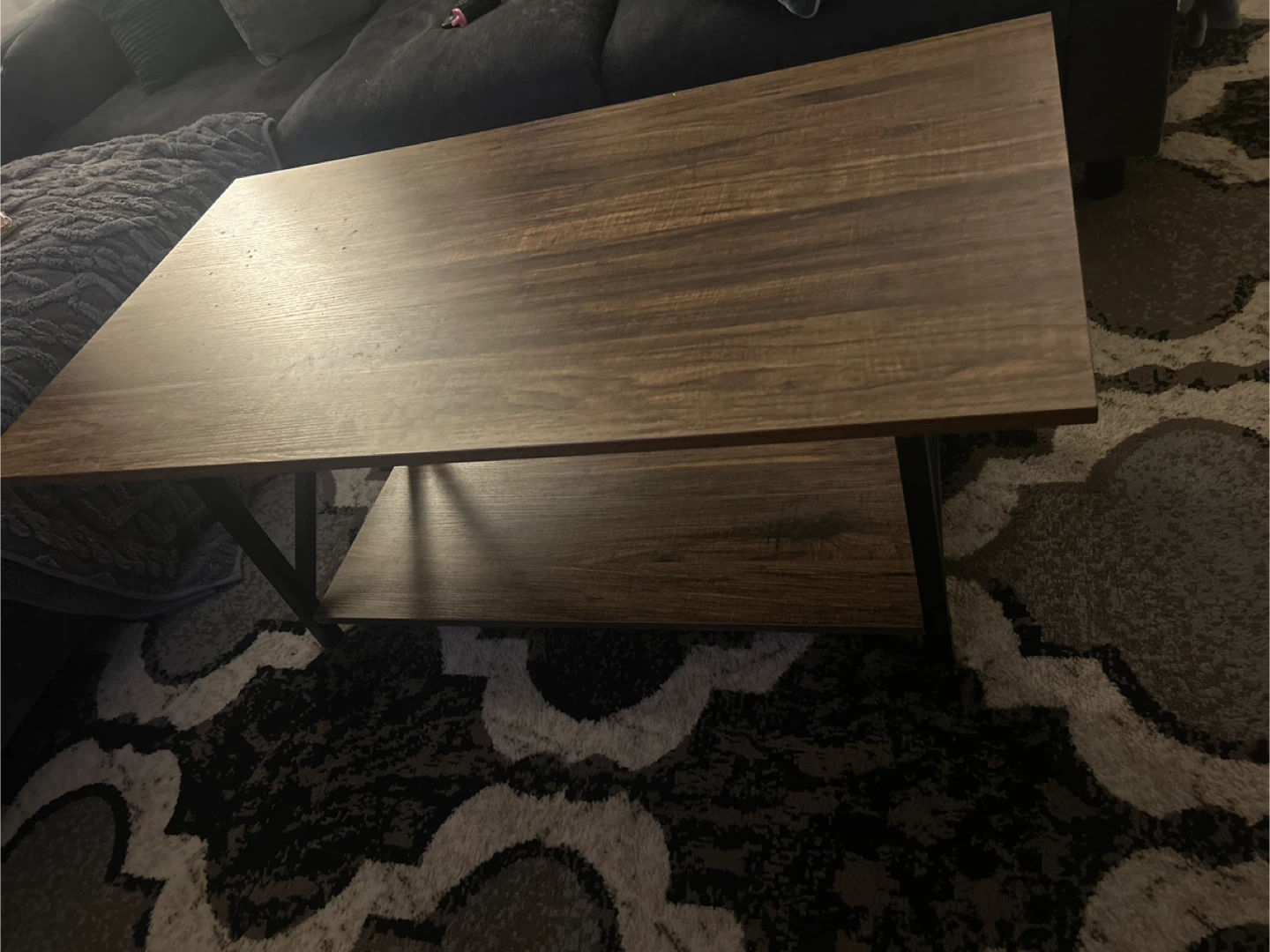 Wood Coffee Table with Lower Shelf