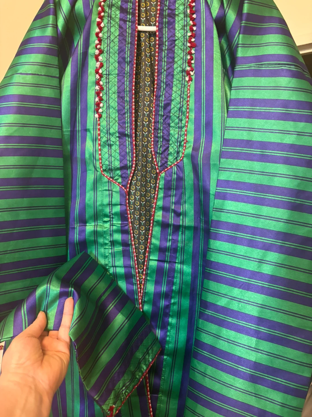 Striped Green & Purple Robe