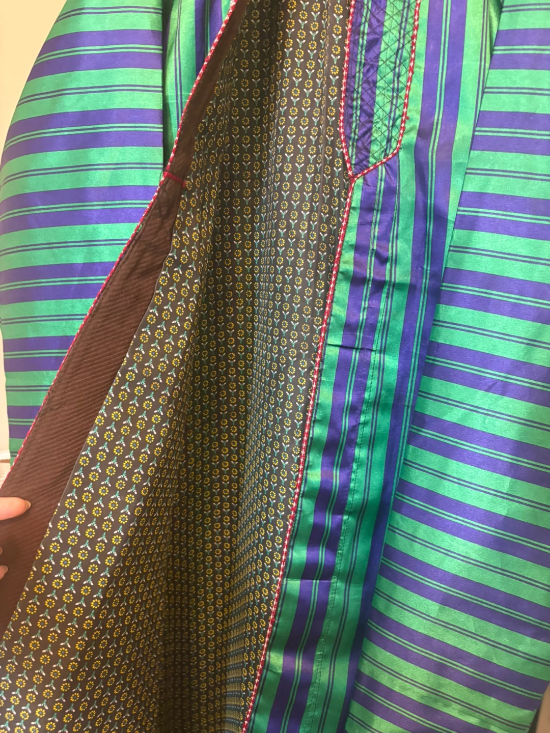Striped Green & Purple Robe - photo 3