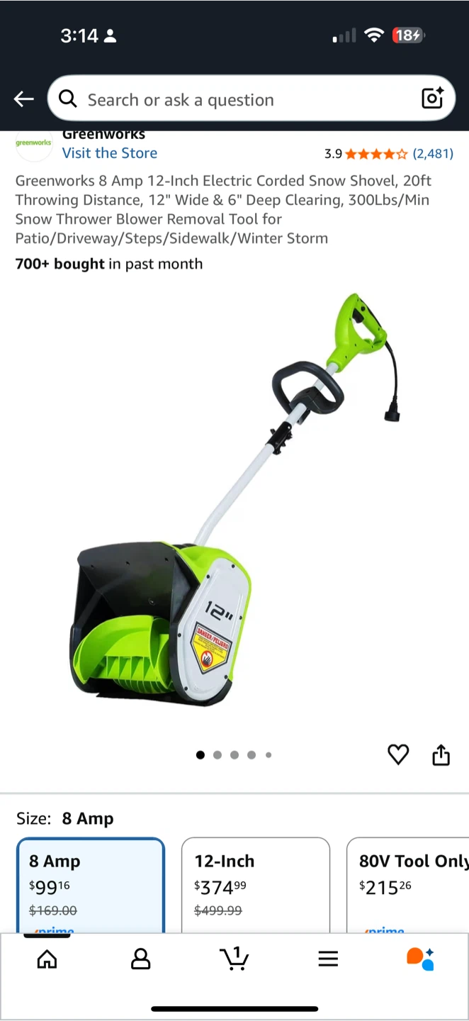 Greenworks 12-Inch Electric Snow Shovel - New in Box! - photo 2