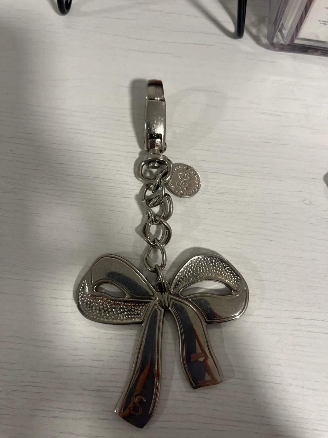 Silver Bow Keychain