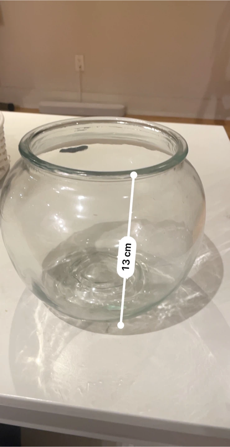 Clear Glass Round Vase - 19cm - photo 2