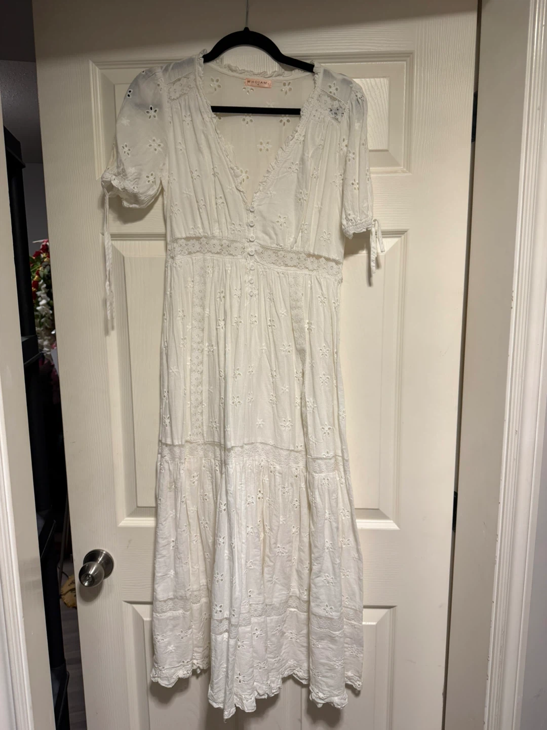 WHOIAM White Eyelet Midi Dress - Size 12 - photo 2