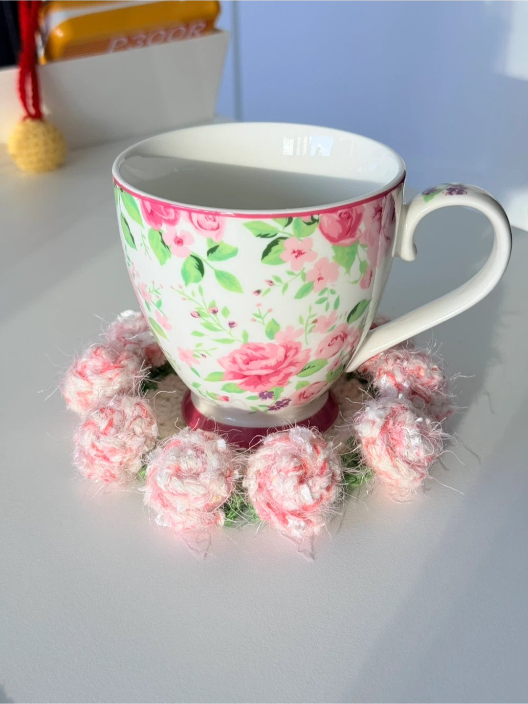 Handmade crochet coaster set - photo 2