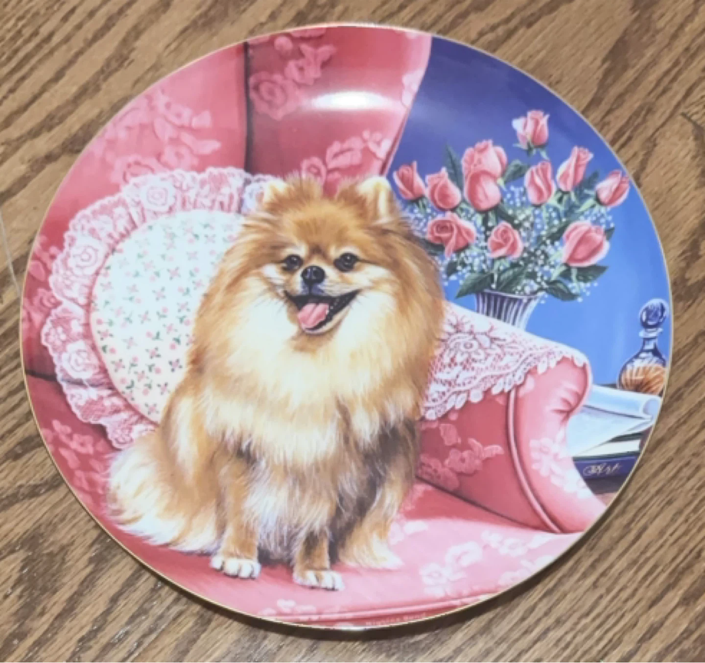 Pretty in Pink Pomeranians Plate