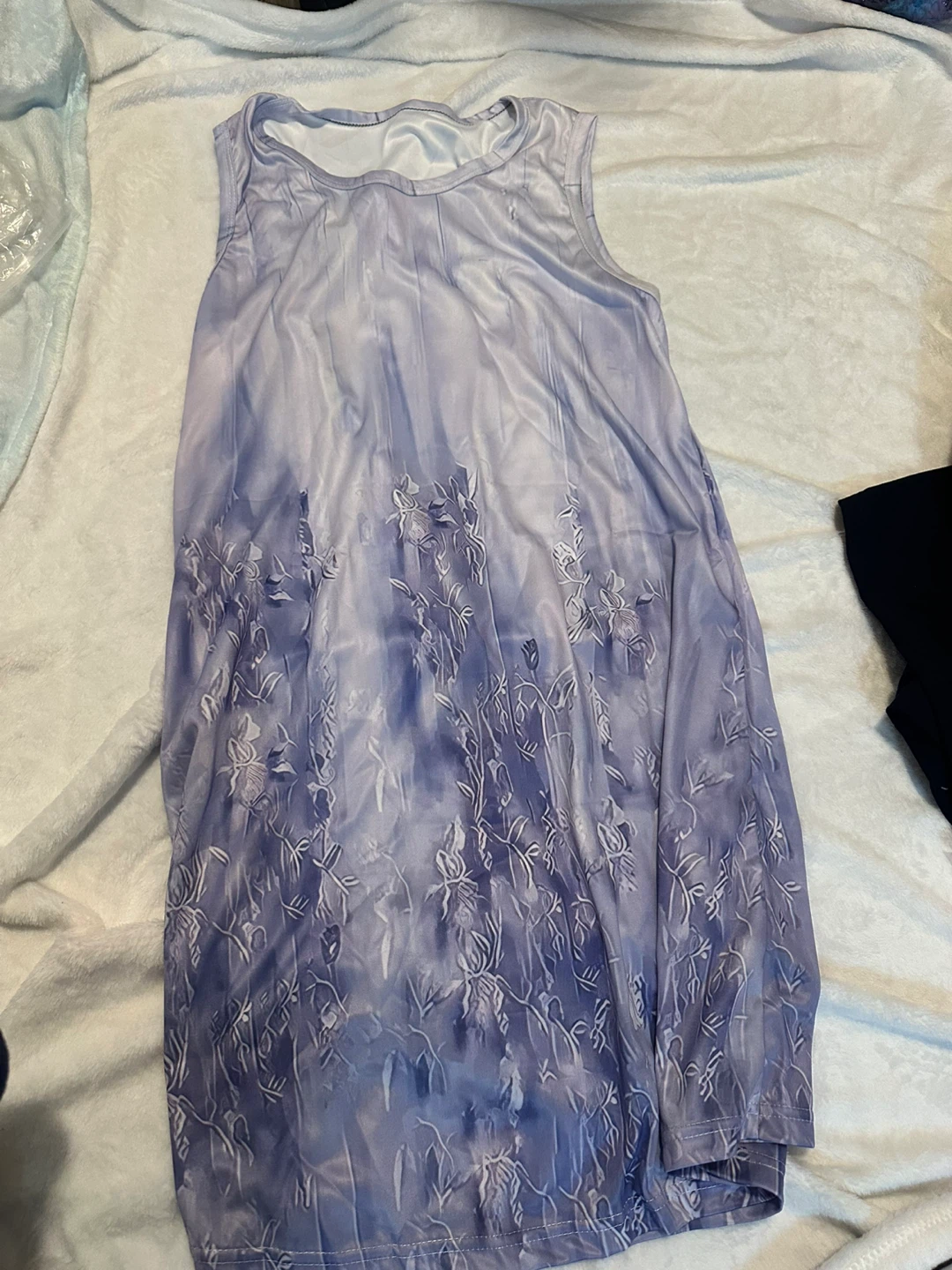 Floral Sleeveless Dress - Purple/White - photo 2