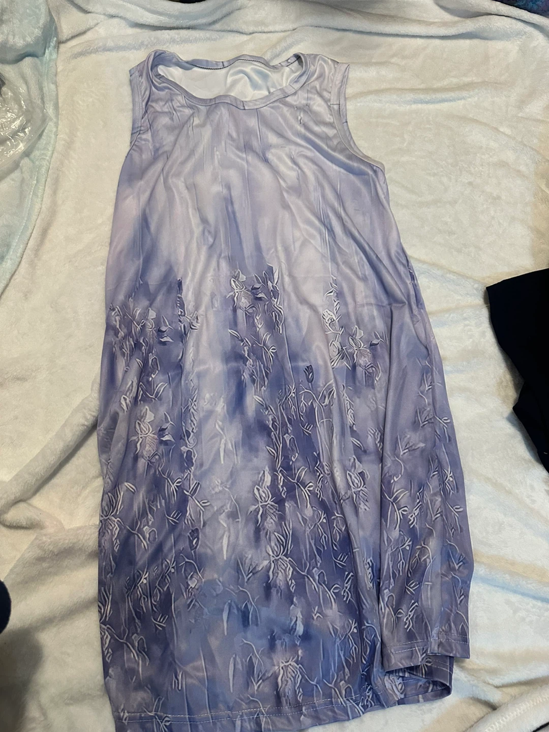 Floral Sleeveless Dress - Purple/White - photo 3
