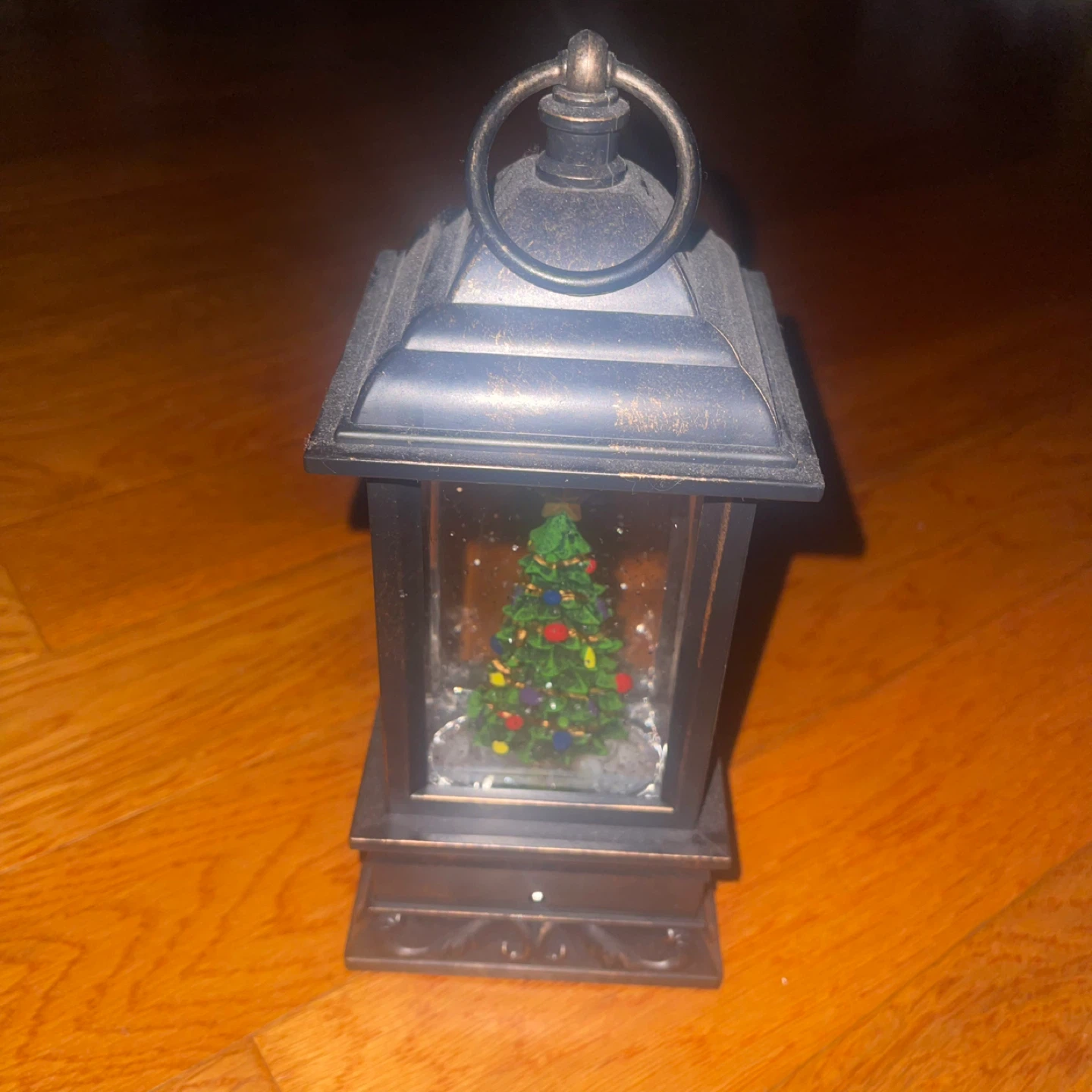 Bronze Christmas Tree Light Water Lantern 4" x 9.5"