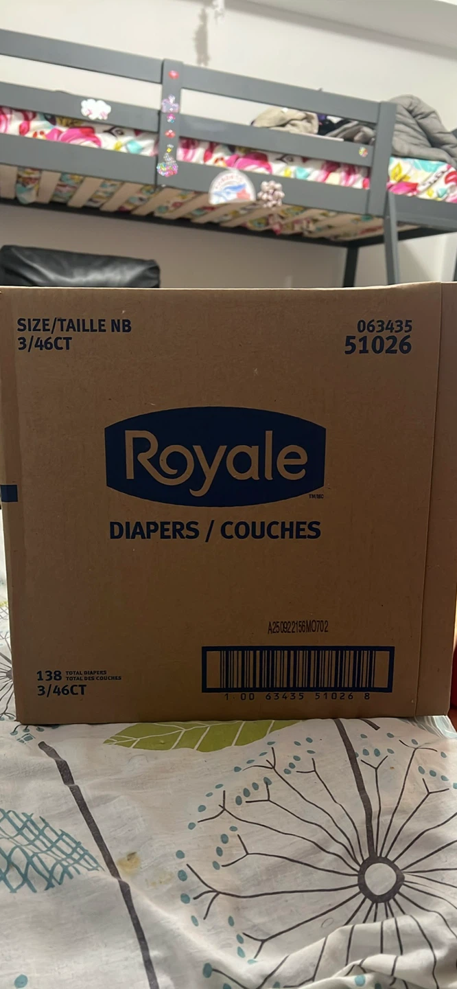 Royale Diapers Size NB (Newborn) - 2x46 Total 92 diapers