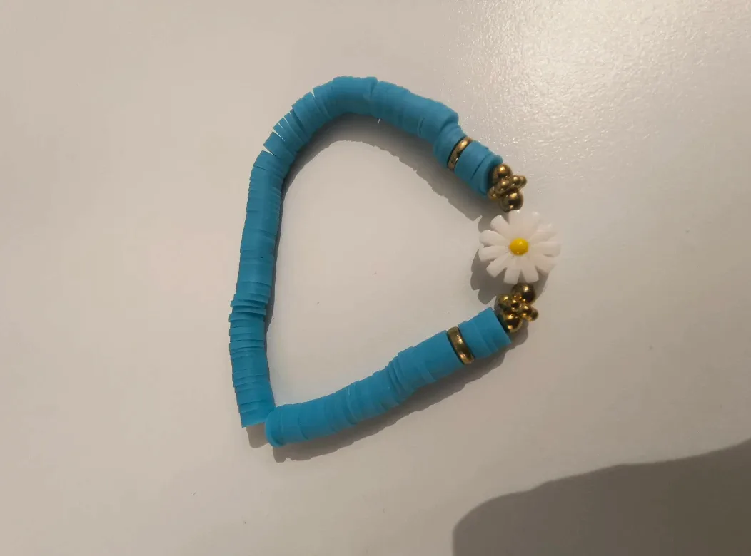 Handmade Blue Daisy Bracelet