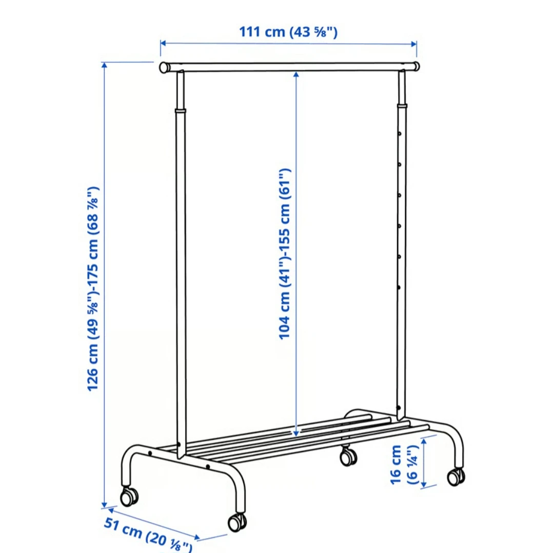 IKEA Rigga Clothes Rack - White