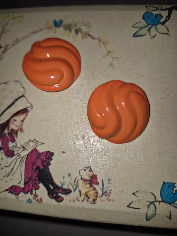 Orange Clip-on Earrings