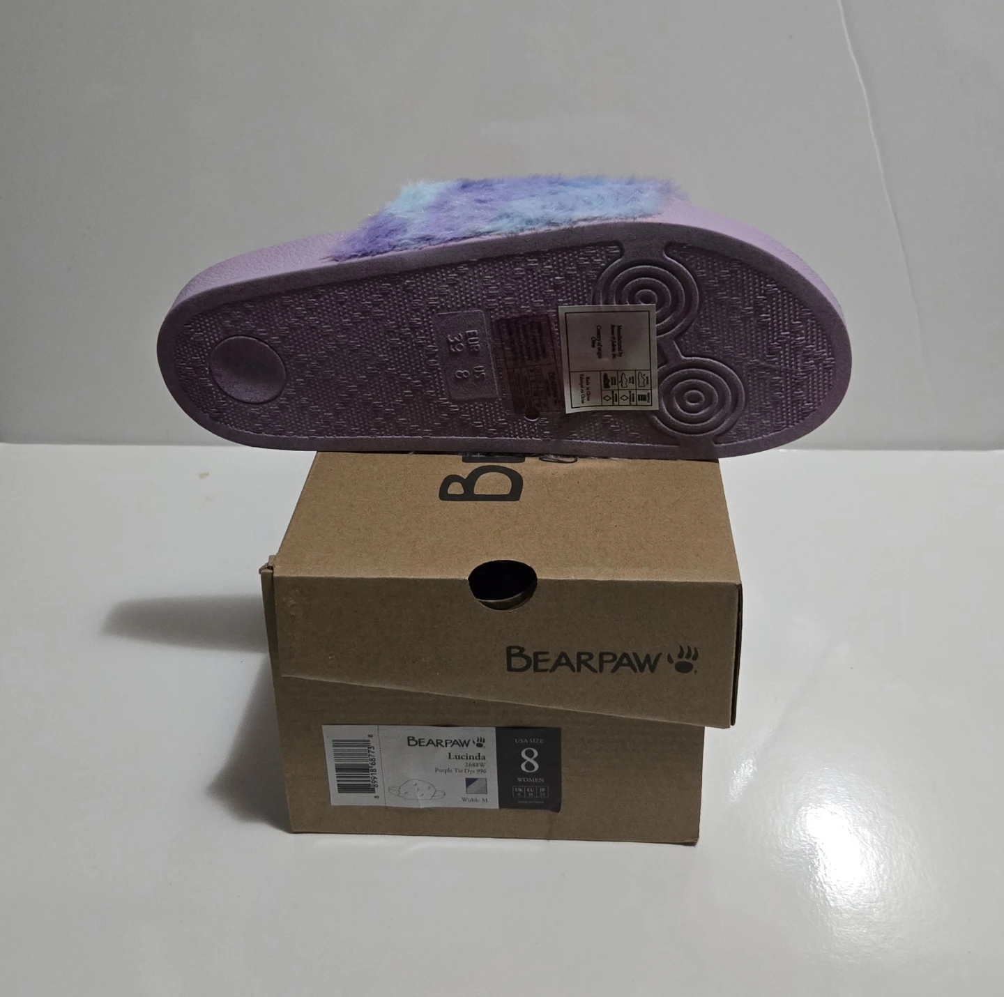 Bearpaw Lucinda Purple Tie-Dye Slides - Size 7 & 8 - photo 3