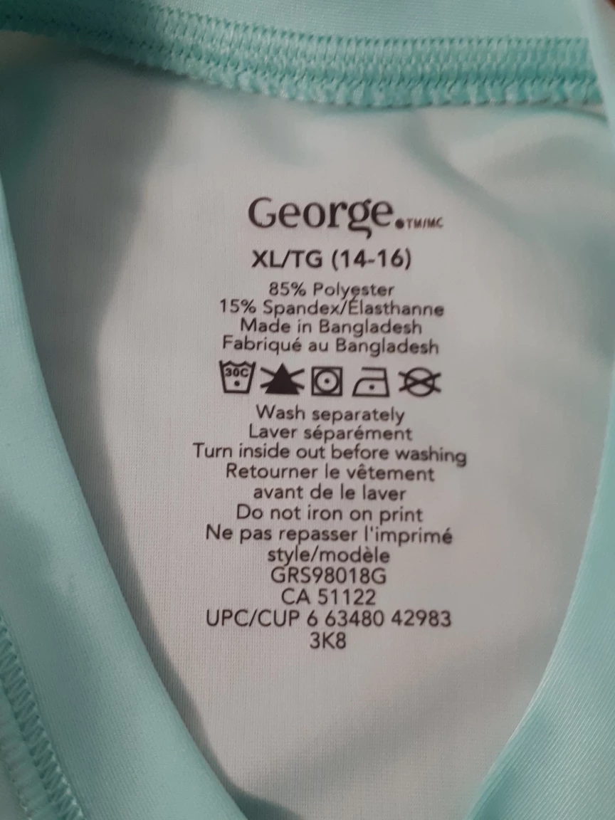 George Girls' Rash Guard - Size XL (14-16) - photo 2