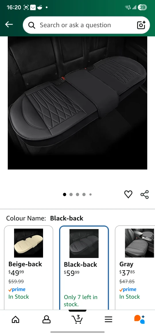 XINGSILUC Black Leather Car Seat Cover( centre cover missing)