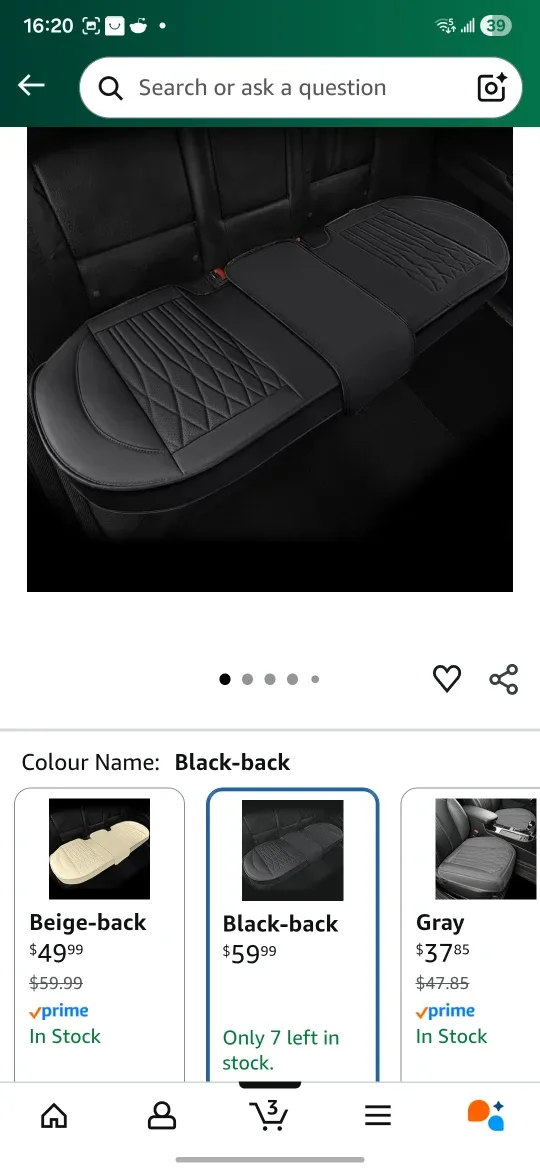 XINGSILUC Black Leather Car Seat Cover( centre cover missing)