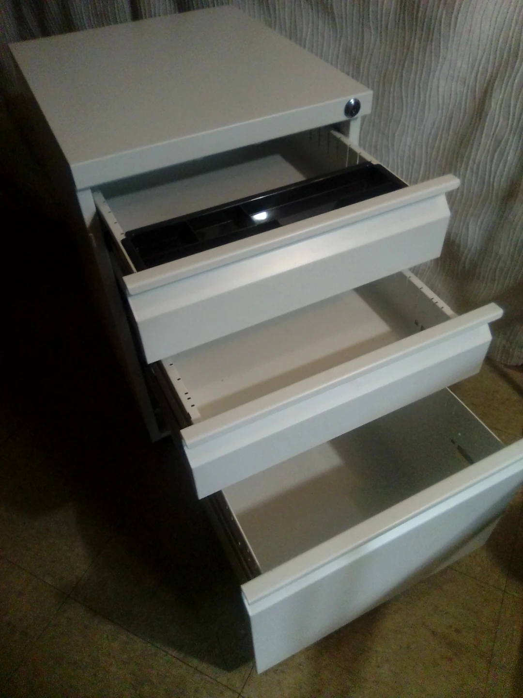 White 3-Drawer File Cabinet - photo 2