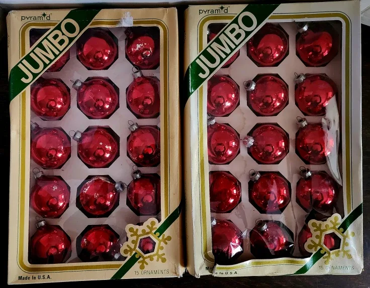 Pyramid Jumbo Red Ornaments - 15 pc