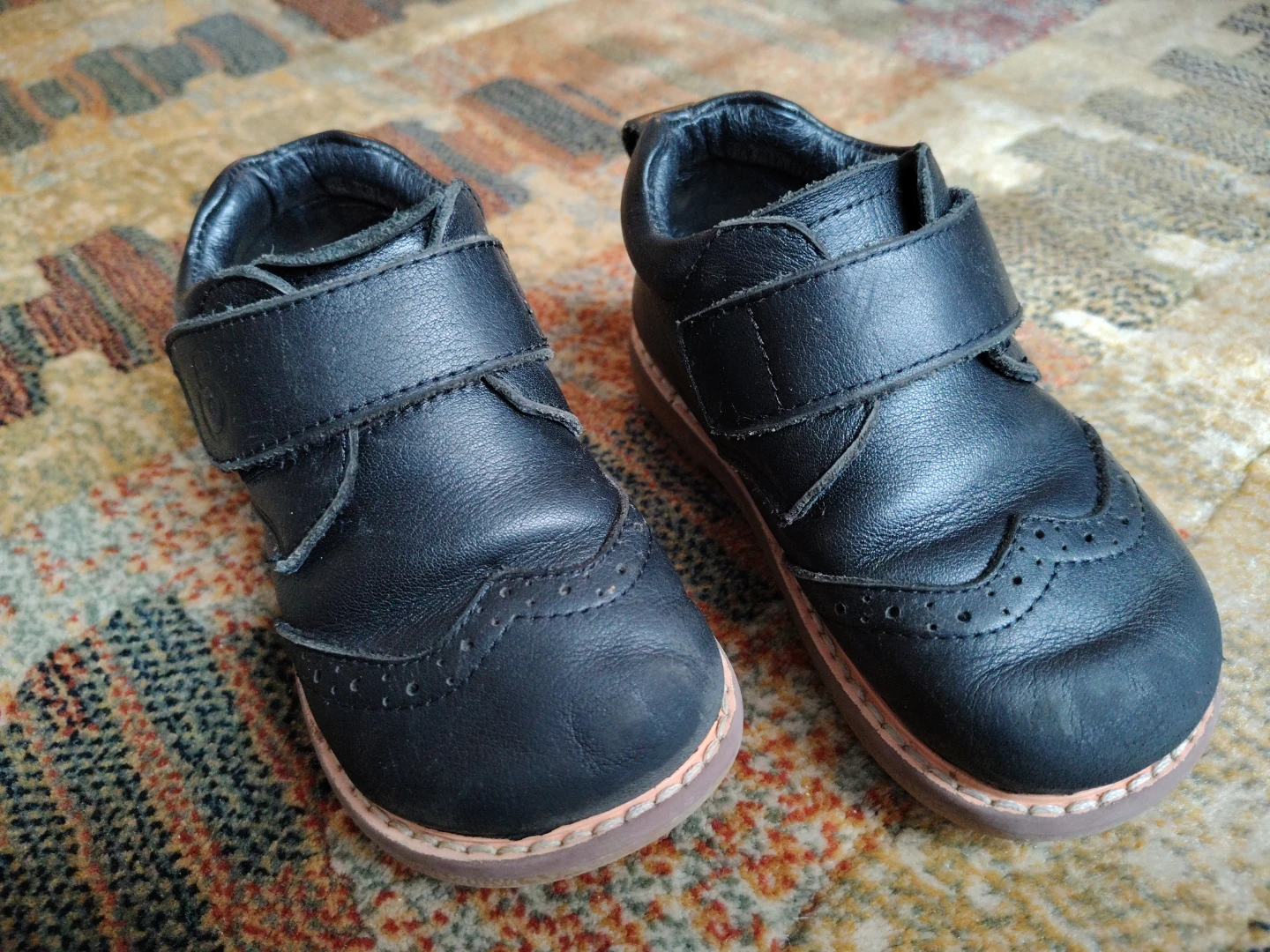 Fivepeas Black Leather Toddler Shoes - Size 9 (25) - photo 2