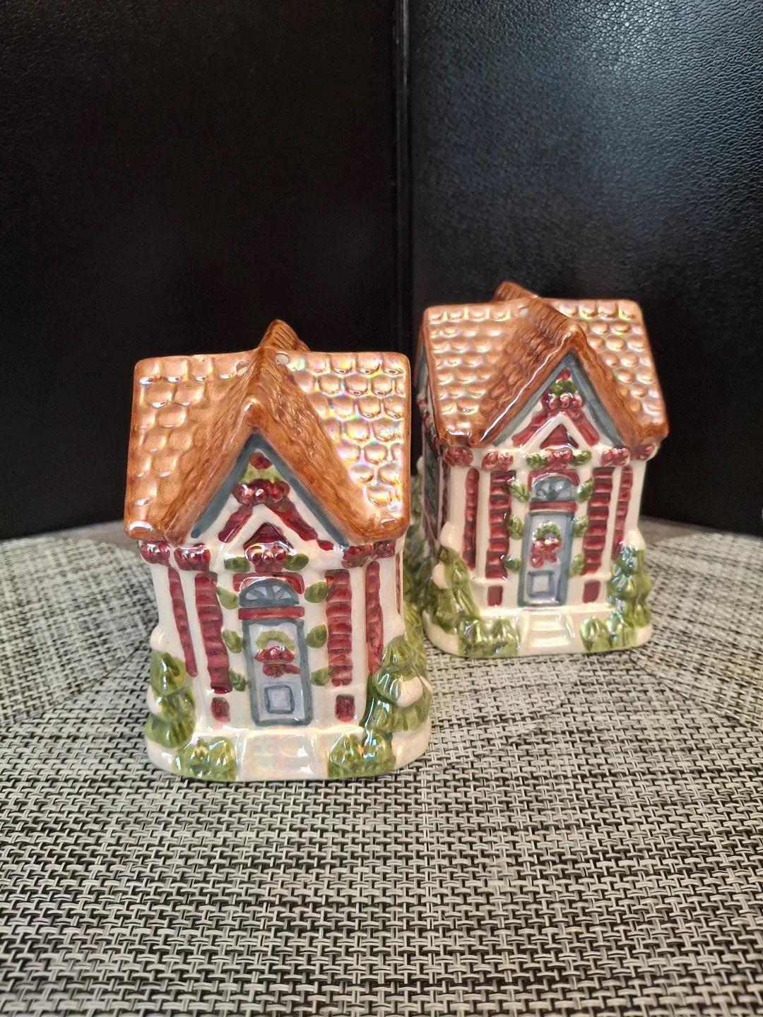 Ceramic Christmas Village House Salt and pepper shakers