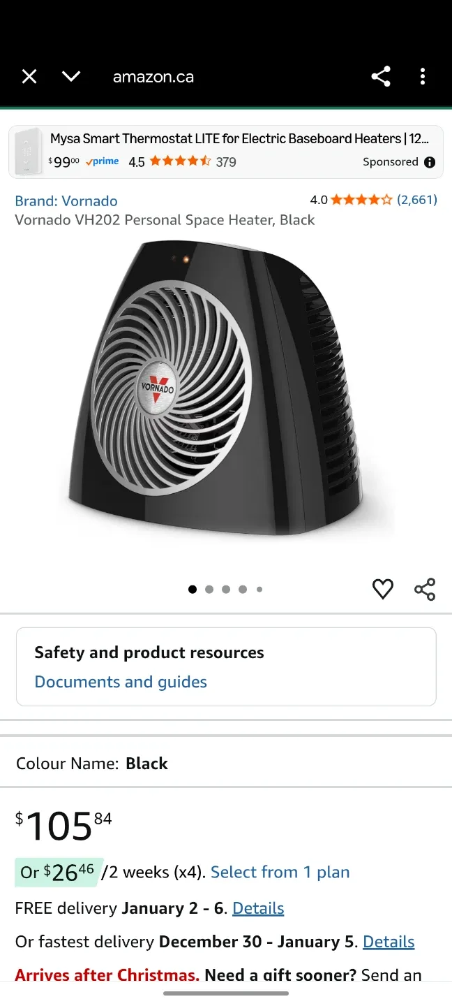 Vornado VH202 Personal Space Heater - #Cleanout